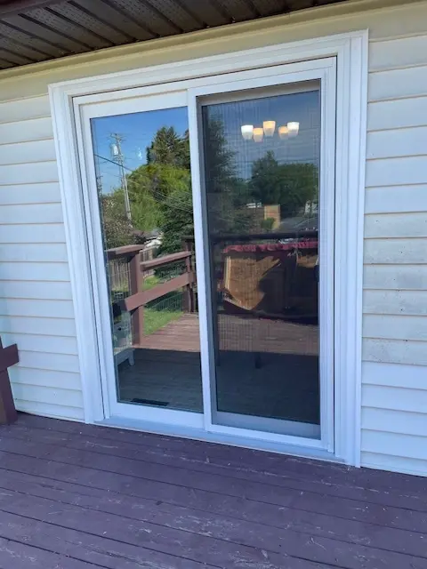 White Buckingham Patio Doors installed in northwestern Ontario, installation in all seasons, over 32 years in business, areas include Dryden, Kenora, Fort Frances, Sioux Lookout, Nestor Falls, Sioux Narrows.