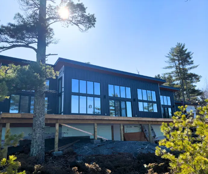 Windows at a cabin installed by The Window and Door Store