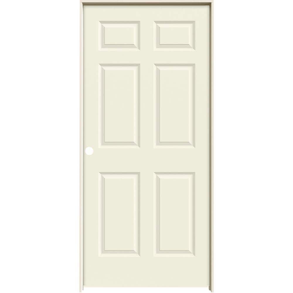 36" w x 80" h - Jeldwen Kockdown Raised Panel Interior Door - Primed Colonist Textured Style, Hinges included