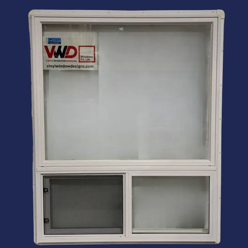 48" w x 60" - Premium Fixed over 303 VS Slider (3 1/4") Single Slider Lift Out, Dual Pane, Low E, Argon, Nailing Fin