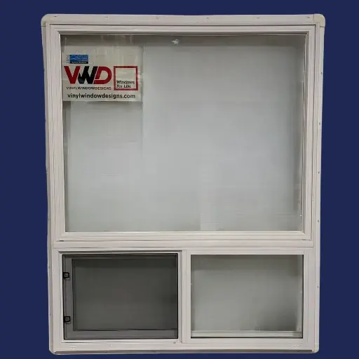 [4860FOS] 48" w x 60" - Premium Fixed over 303 VS Slider (3 1/4") Single Slider Lift Out, Dual Pane, Low E, Argon, Nailing Fin